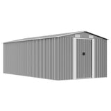 Garden Shed 257x489x181 cm Metal Grey