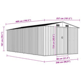 Garden Shed 257x489x181 cm Metal Grey