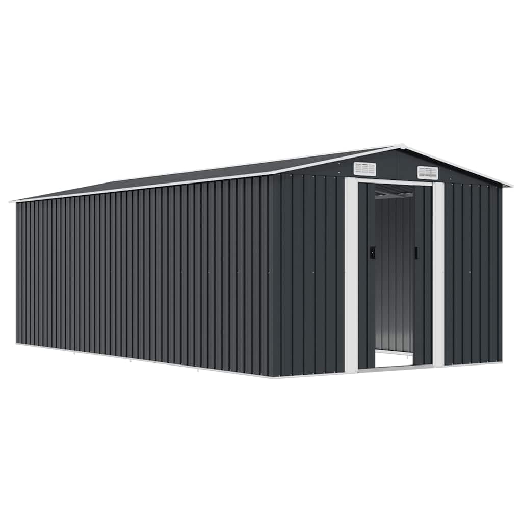 Garden Shed 257x489x181 cm Metal Anthracite