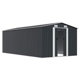 Garden Shed 257x489x181 cm Metal Anthracite