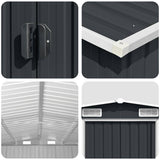 Garden Shed 257x489x181 cm Metal Anthracite