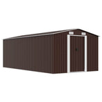 Garden Shed 257x489x181 cm Metal Brown