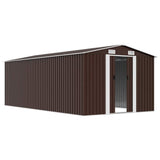 Garden Shed 257x489x181 cm Metal Brown