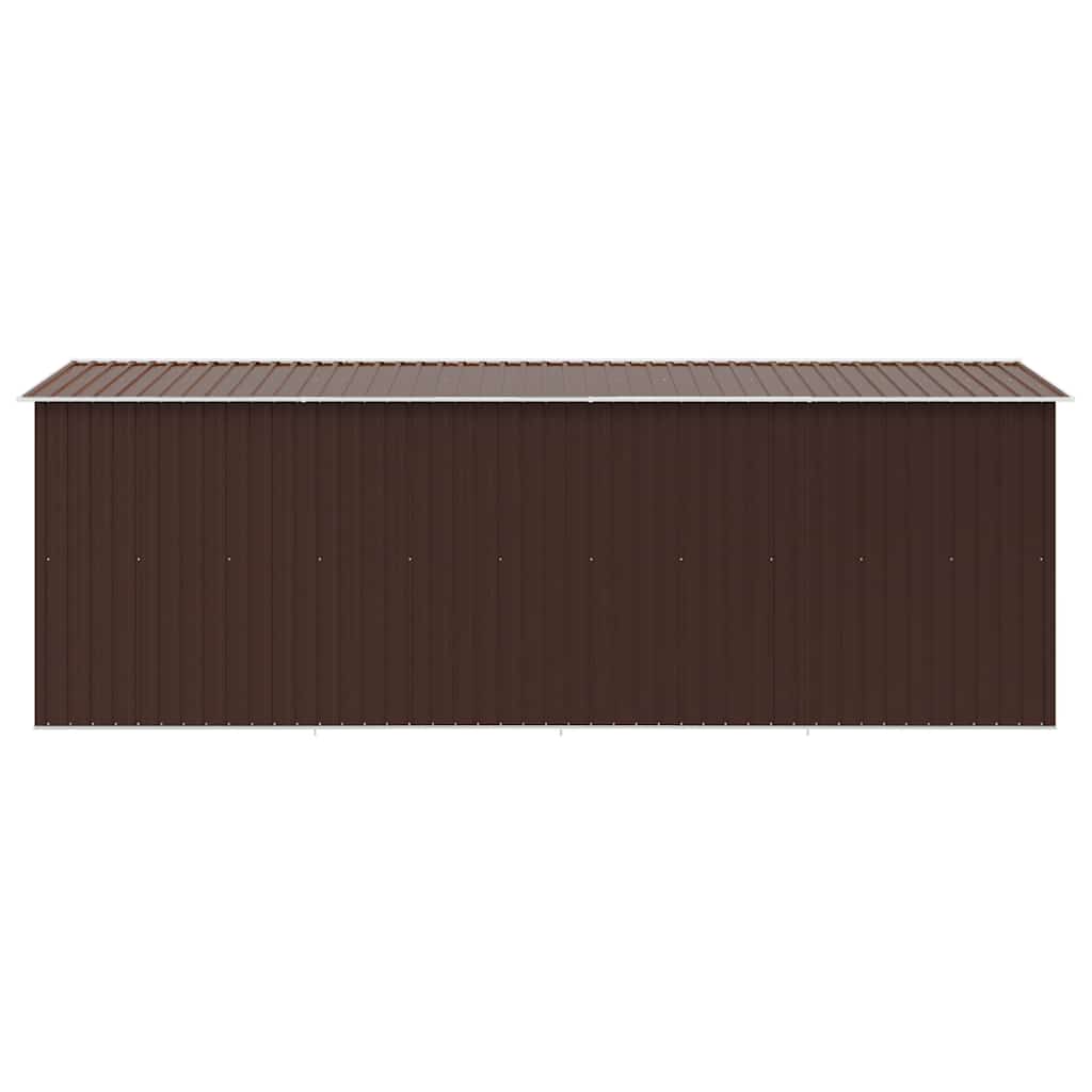 Garden Shed 257x489x181 cm Metal Brown