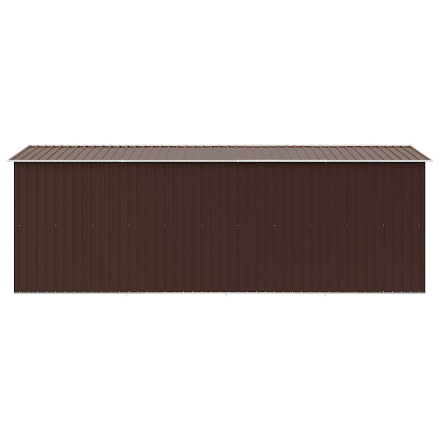 Garden Shed 257x489x181 cm Metal Brown