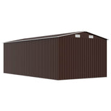 Garden Shed 257x489x181 cm Metal Brown
