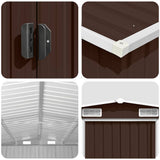 Garden Shed 257x489x181 cm Metal Brown