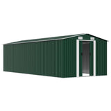Garden Shed 257x580x181 cm Metal Green - Top-Down View