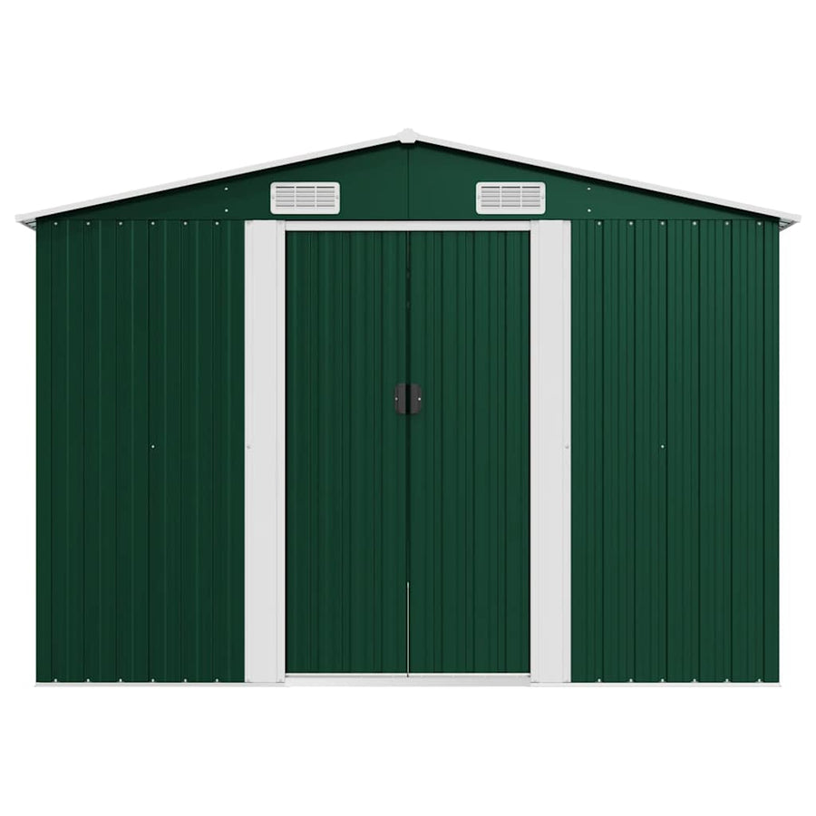 Garden Shed 257x580x181 cm Metal Green