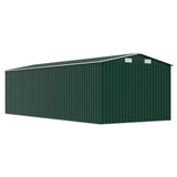 Garden Shed 257x580x181 cm Metal Green - Close-Up Angle