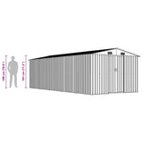 Garden Shed 257x580x181 cm Metal Green