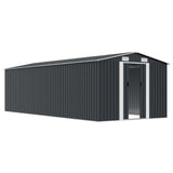 Garden Shed 257x580x181 cm Metal Anthracite - Top-Down View