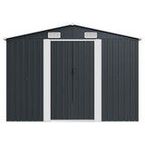 Garden Shed 257x580x181 cm Metal Anthracite - 45-Degree Angle