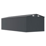 Garden Shed 257x580x181 cm Metal Anthracite - Close-Up Angle