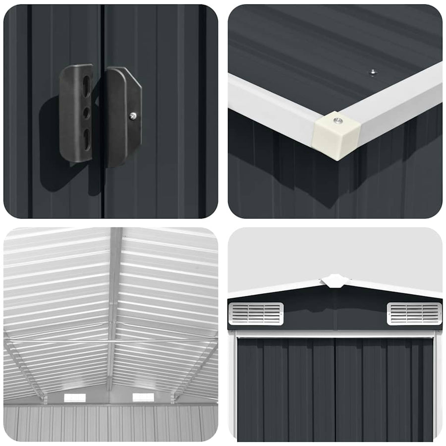 Garden Shed 257x580x181 cm Metal Anthracite