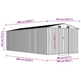 Garden Shed 257x580x181 cm Metal Anthracite