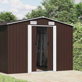 Garden Shed 257x580x181 cm Metal Brown