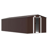 Garden Shed 257x580x181 cm Metal Brown