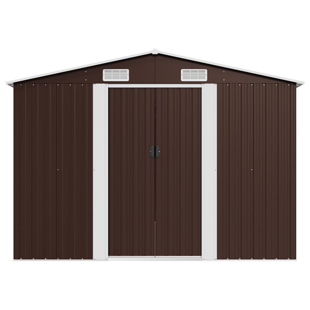 Garden Shed 257x580x181 cm Metal Brown