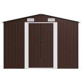 Garden Shed 257x580x181 cm Metal Brown