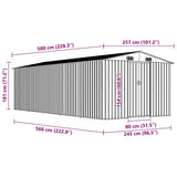 Garden Shed 257x580x181 cm Metal Brown - Extra Image