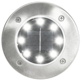 Solar Ground Lights 8 pcs LED Lights White - Front View