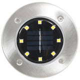 Solar Ground Lights 8 pcs LED Lights White - Side View