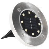Solar Ground Lights 8 pcs LED Lights White - Top-Down View