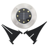 Solar Ground Lights 8 pcs LED Lights White - Rear View