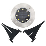 Solar Ground Lights 8 pcs LED Lights Warm White - Rear View