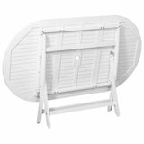 Garden Table White 160x85x75 cm Solid Acacia Wood - Side View