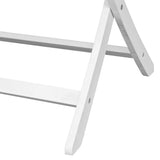 Garden Table White 160x85x75 cm Solid Acacia Wood - 45-Degree Angle