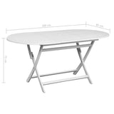 Garden Table White 160x85x75 cm Solid Acacia Wood - Rear View