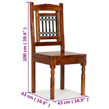 Dining Chairs 6 pcs Solid Wood Classic - Extra Image