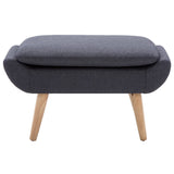 Footstool Fabric Upholstery 73x43x42 cm Dark Grey - Front View