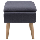 Footstool Fabric Upholstery 73x43x42 cm Dark Grey - Side View