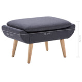 Footstool Fabric Upholstery 73x43x42 cm Dark Grey - Rear View
