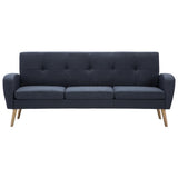 3-Seater Sofa Fabric Dark Grey - Side View