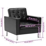 Armchair Black 75x70x75 cm Faux Leather