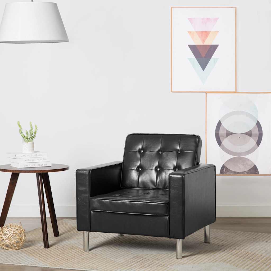 Armchair Black 75x70x75 cm Faux Leather