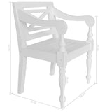 Batavia Chairs 2 pcs White Solid Mahogany Wood - Close-Up Angle