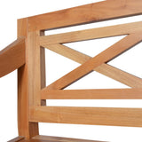 Batavia Chairs 2 pcs Light Brown Solid Mahogany Wood - Rear View