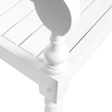 Batavia Bench 98 cm Solid Mahogany Wood White - Top-Down View