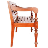 Batavia Bench 98 cm Solid Mahogany Wood Dark Brown - Side View