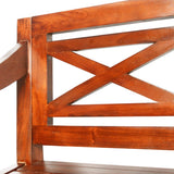 Batavia Bench 98 cm Solid Mahogany Wood Dark Brown - Top-Down View