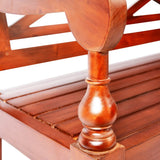 Batavia Bench 98 cm Solid Mahogany Wood Dark Brown - 45-Degree Angle