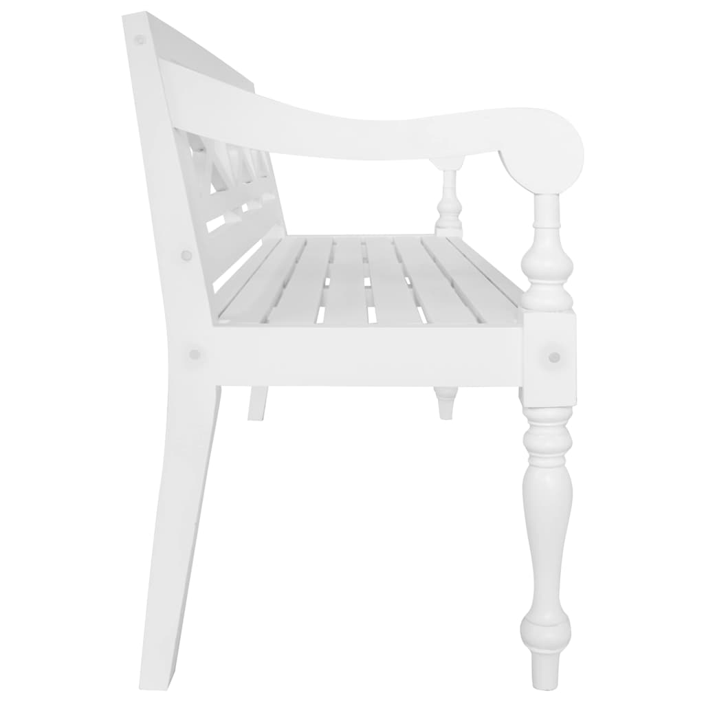 Batavia Bench 136 cm Solid Mahogany Wood White