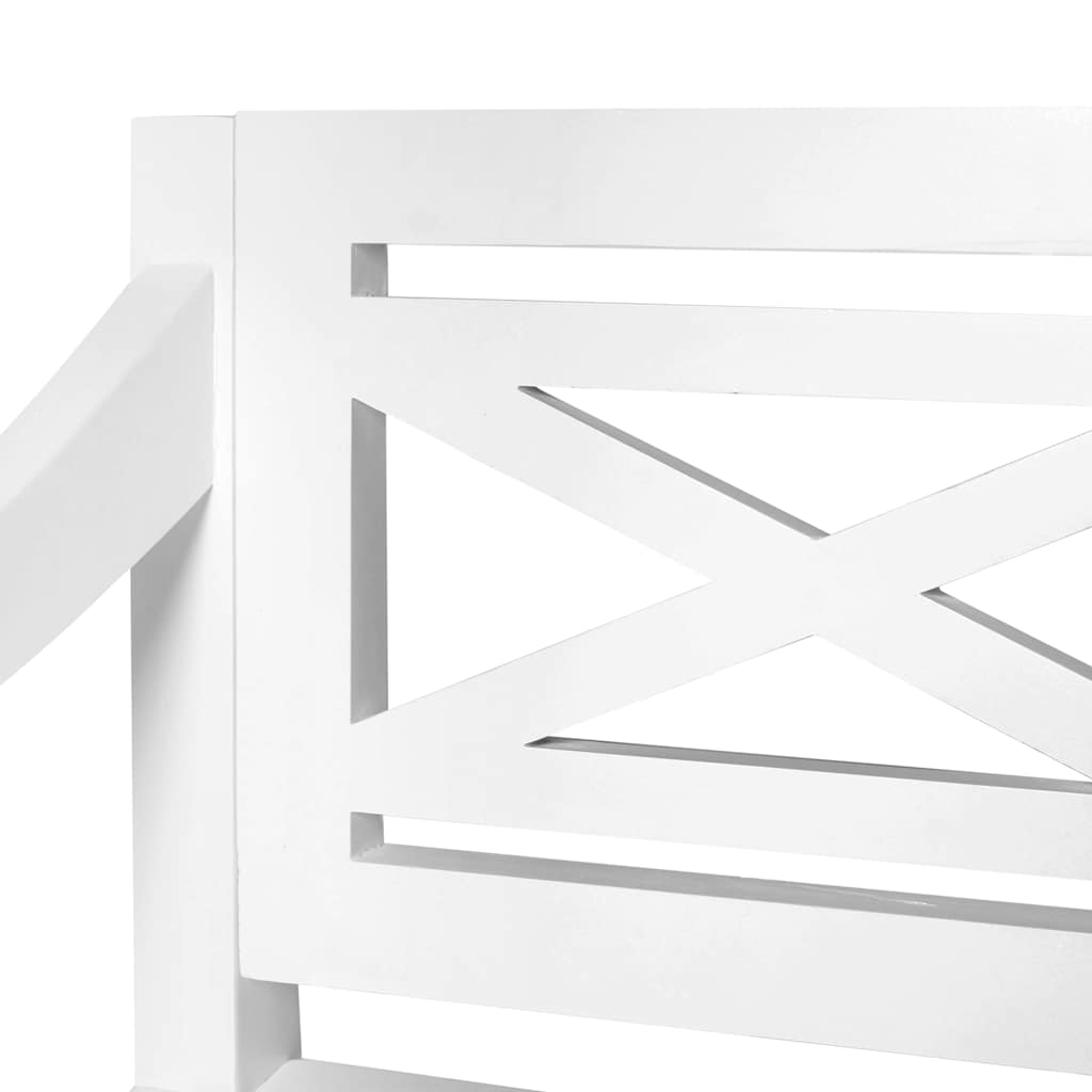 Batavia Bench 136 cm Solid Mahogany Wood White