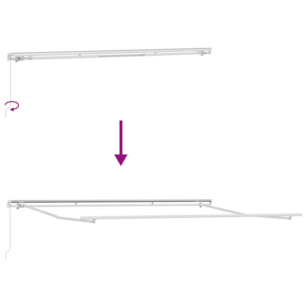 Awning Manual White 5 x 3 m Metal