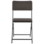 Folding Chairs 2 pcs HDPE and Steel Brown